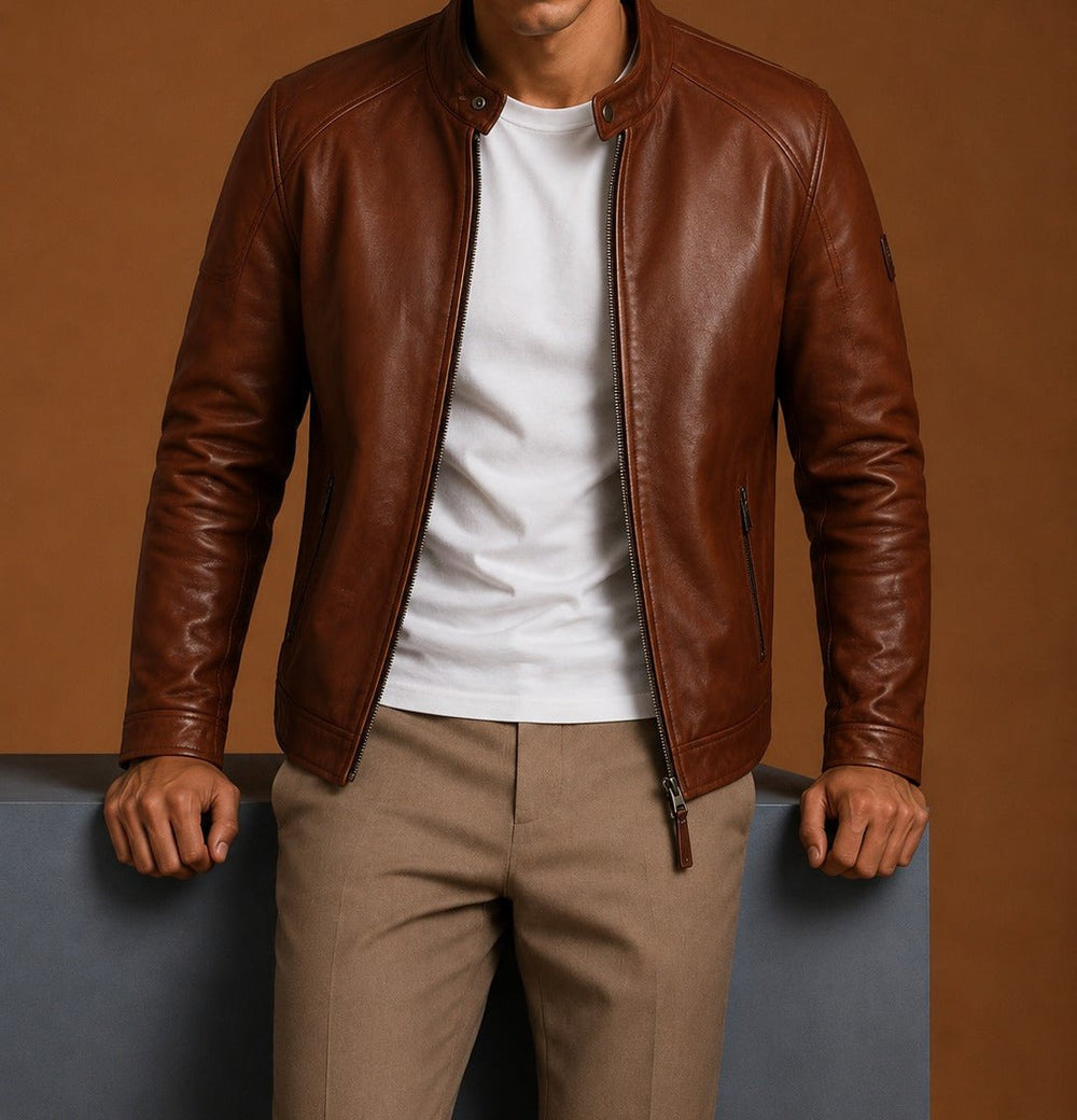 Taj Signature Unic Simple Leather Jacket Biker