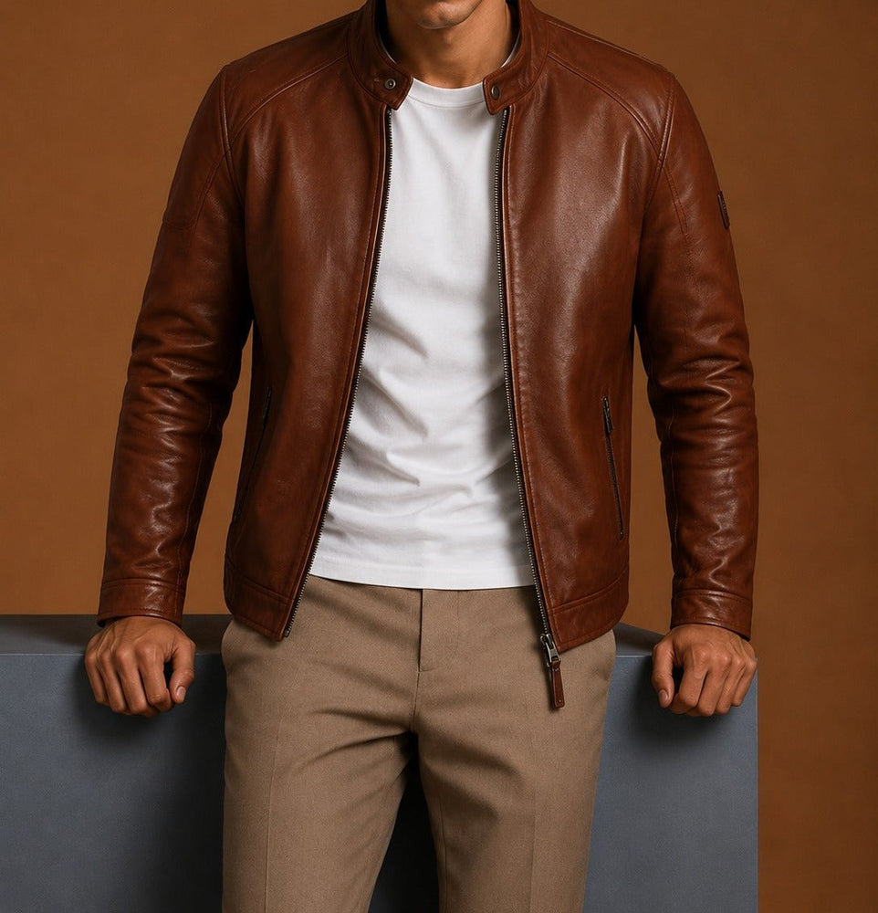 Taj Signature Unic Simple Leather Jacket Biker