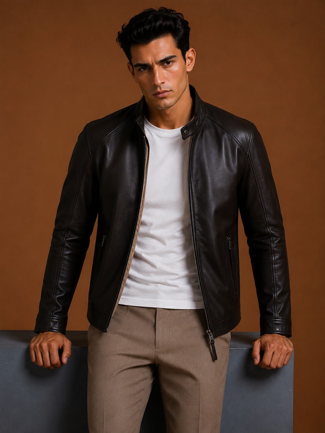 Taj Signature Unic Simple Leather Jacket Biker