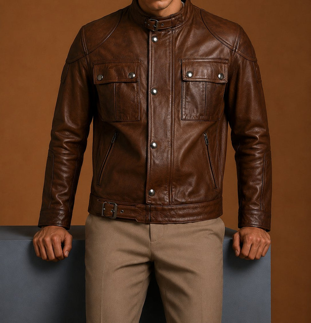 Taj Signature Yoco Leather Biker Jacket Leather Jacket