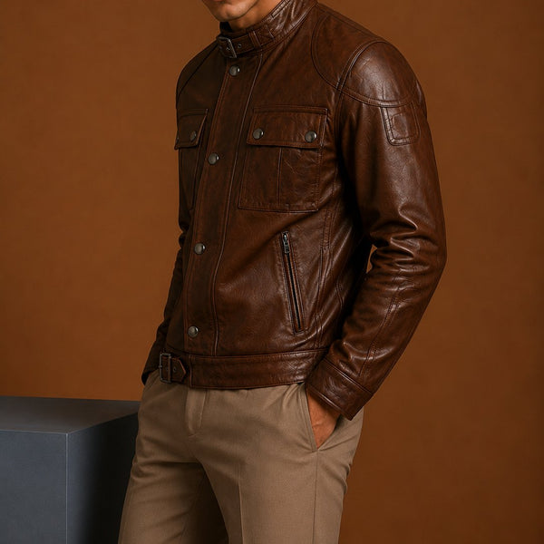 Taj Signature Yoco Leather Biker Jacket Leather Jacket