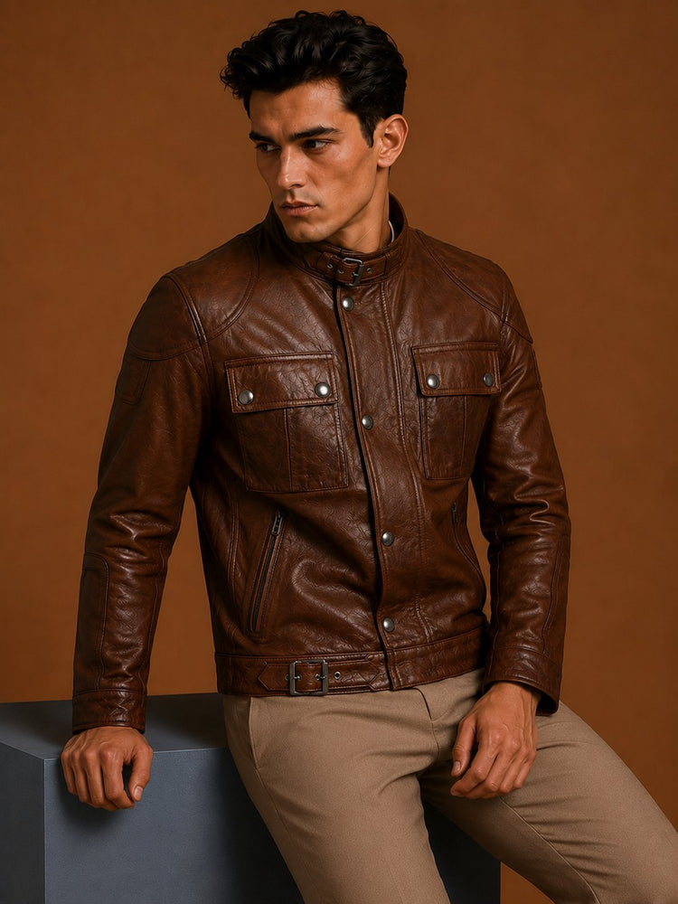 Taj Signature Yoco Leather Biker Jacket Leather Jacket