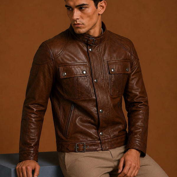 Taj Signature Yoco Leather Biker Jacket Leather Jacket