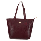 Women's Croco Pattern Shoulder Bag - Stylish and Spacious Bag with Big Compartment