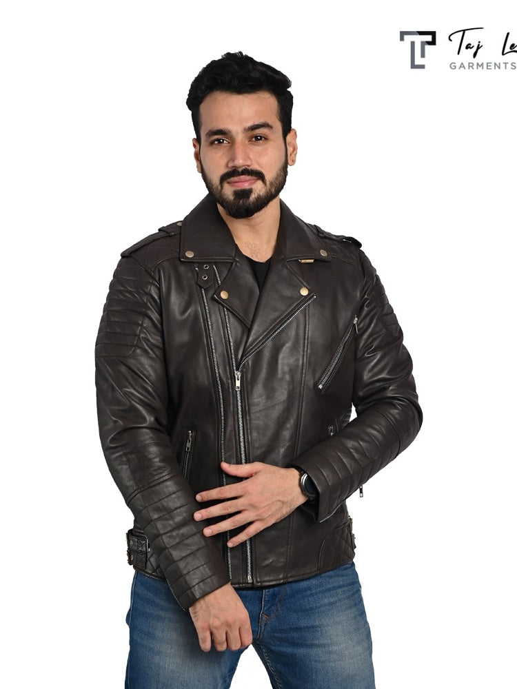 MEN'S BIKER LEATHER JACKET