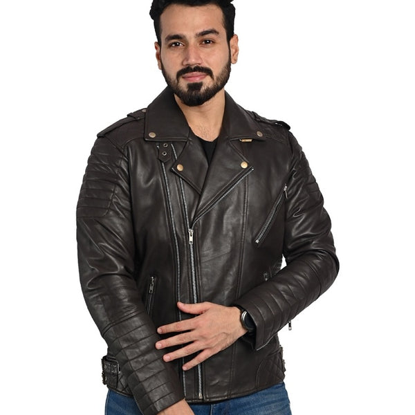 MEN'S BIKER LEATHER JACKET