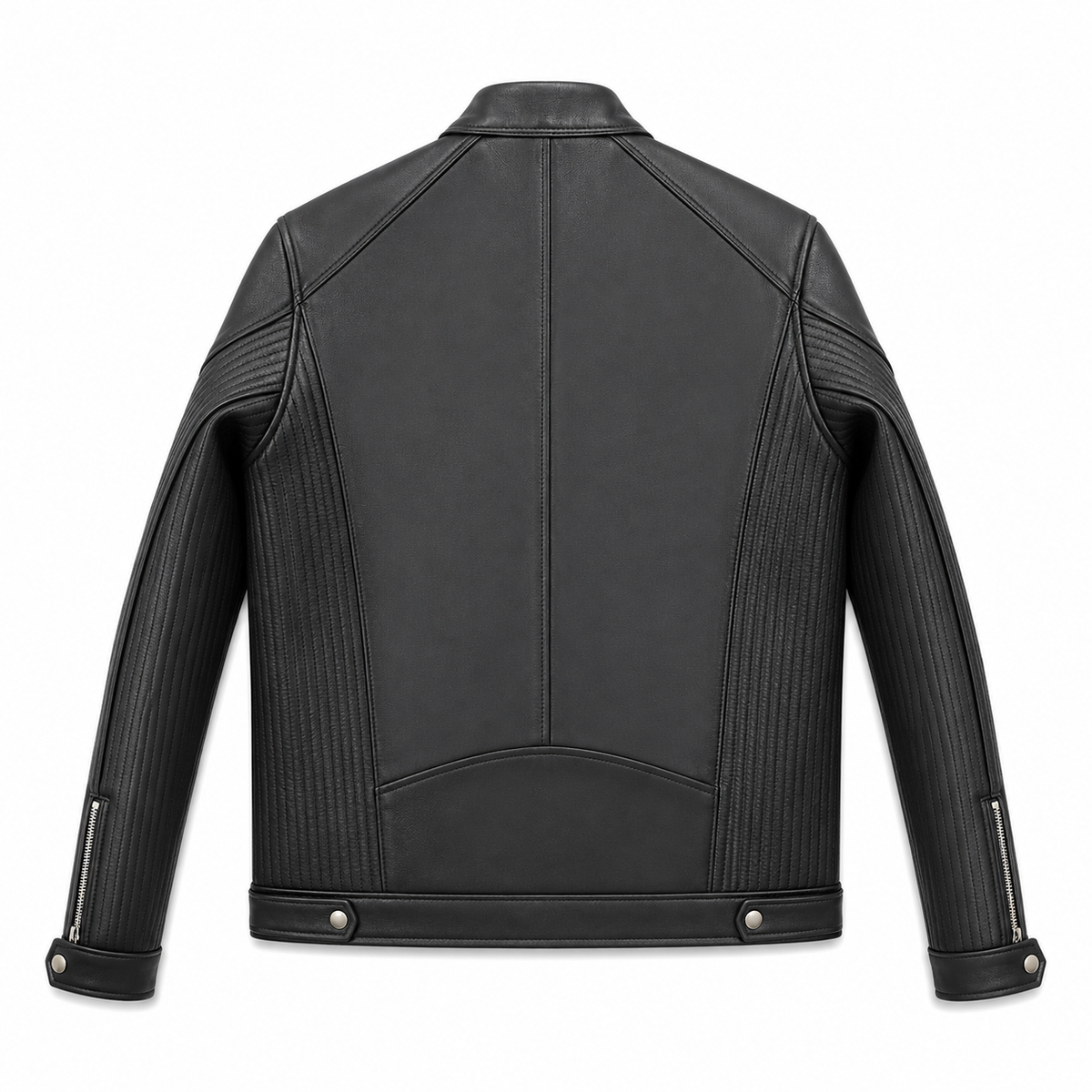 Mallan Style Leather jacket - By Taj Leather Pure Black