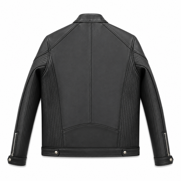 Mallan Style Leather jacket - By Taj Leather Pure Black