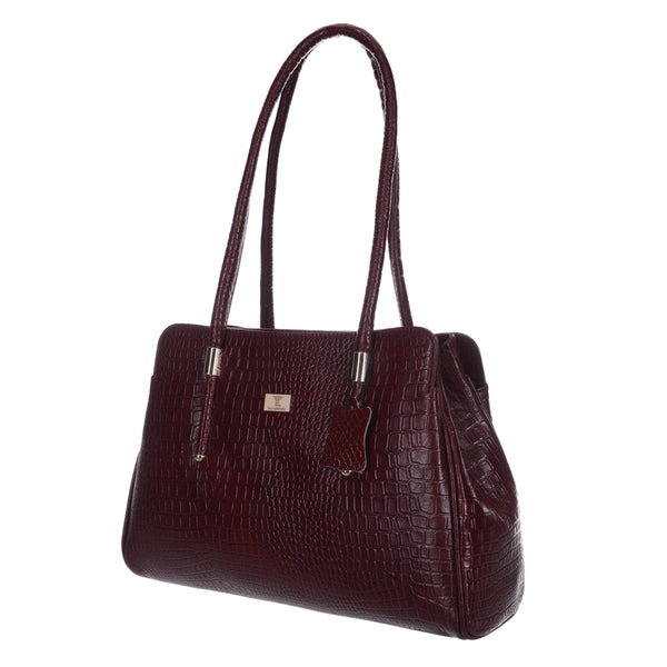Women's Croco Leather Shoulder Bag - Luxurious and Versatile with Multiple Color Options