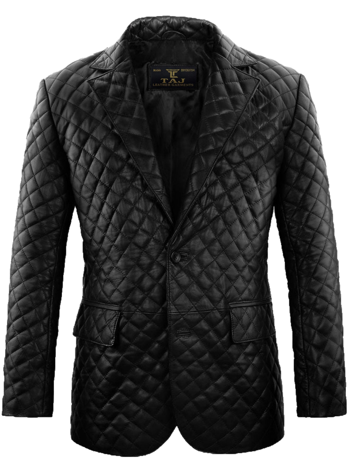 Men's Black Leather Coat - Premium Quality by Taj Leather