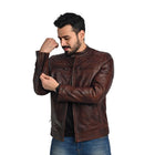 D-Design Leather Jacket by Taj Leather - Men's Fashion Statement
