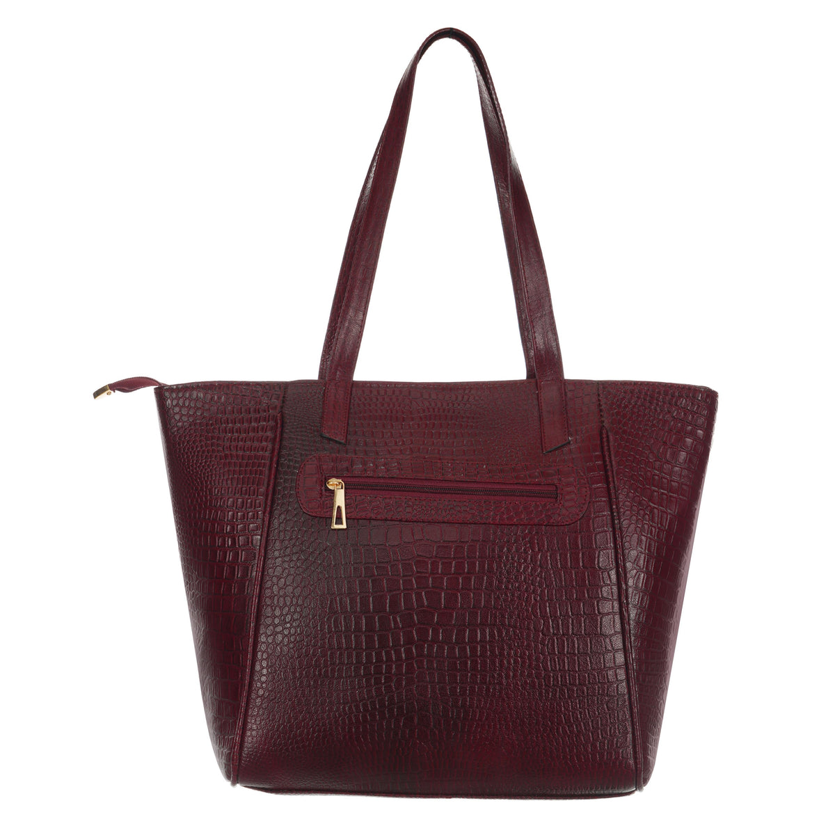 Women's Croco Pattern Shoulder Bag - Stylish and Spacious Bag with Big Compartment