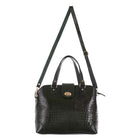 Women's Luxury Leather Shoulder Crossbody Handbag - Crocodile Pattern Stylish Bag