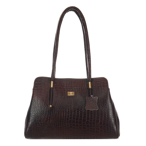 Women's Croco Leather Shoulder Bag - Luxurious and Versatile with Multiple Color Options