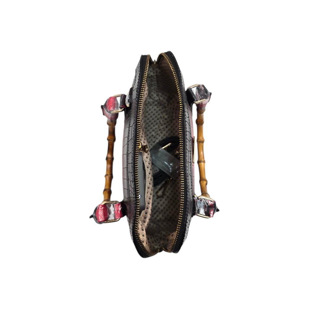 Genuine Leather Handbags with Bamboo handle for Women - Multi-Style Tote, Crossbody, and Top Handle Bag.