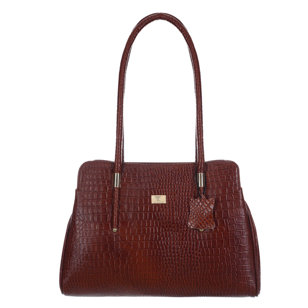 Women's Croco Leather Shoulder Bag - Luxurious and Versatile with Multiple Color Options