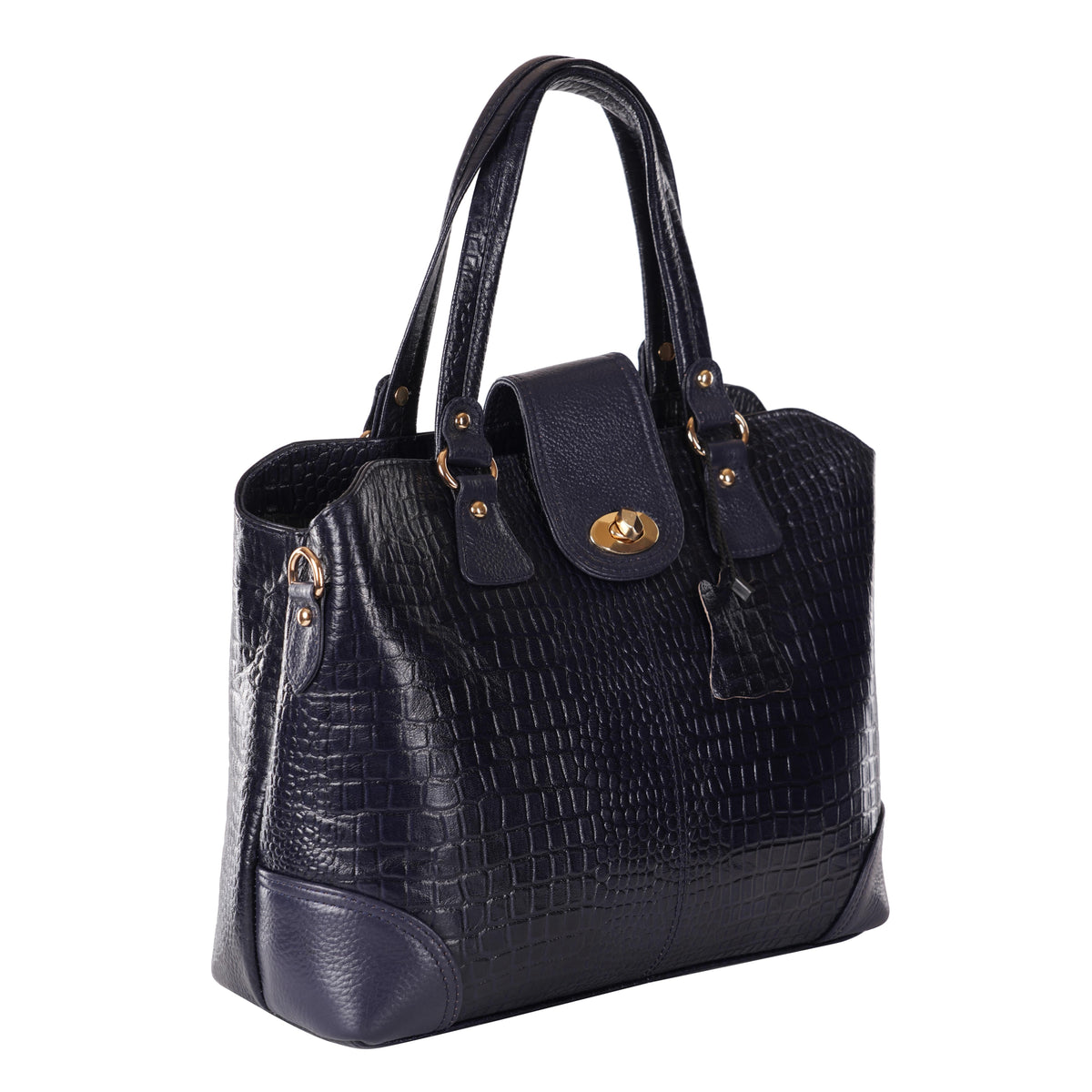 Women's Luxury Leather Shoulder Crossbody Handbag - Crocodile Pattern Stylish Bag