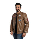 Men Solid Leather Jacket By Taj Leather