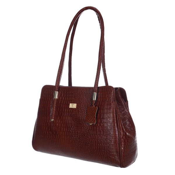 Women's Croco Leather Shoulder Bag - Luxurious and Versatile with Multiple Color Options