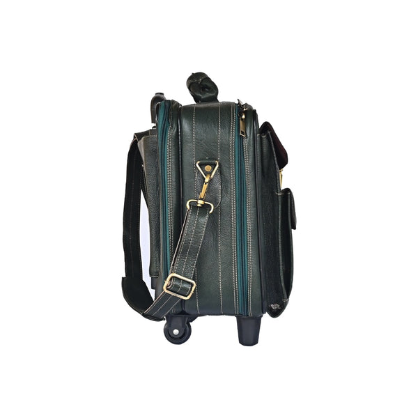 Taj Leather Trolly Suitcase Bag - 100% Leather